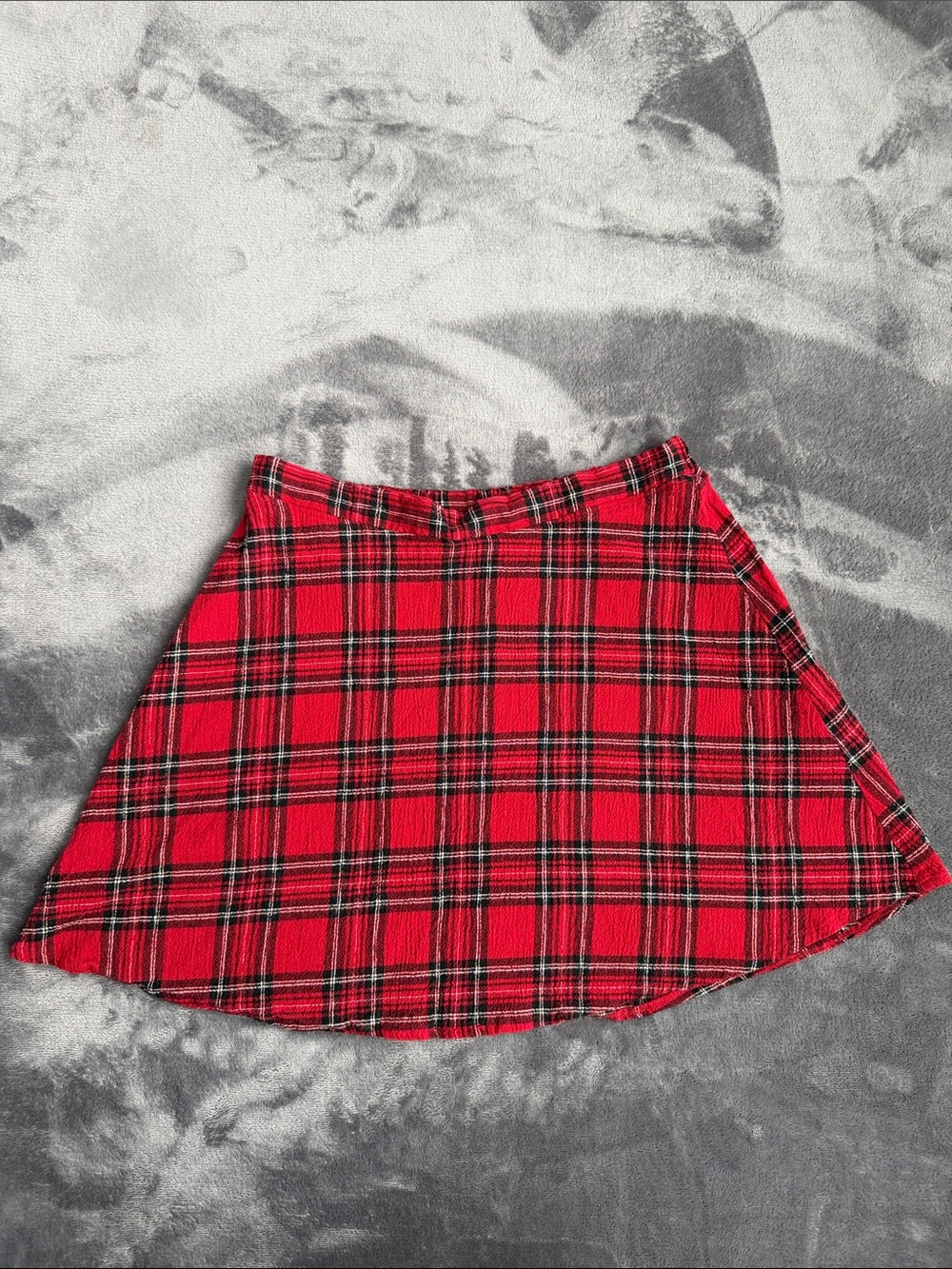 Garage Red Plaid Circle Skirt